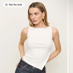 NWT Reformation Hudson Knit Top Size XS organic cotton white button asymmetrical